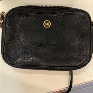 Michael Kors Black Pebbled Leather Crossbody Bag